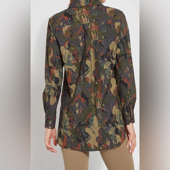 Lysse Camo Shiffer Button Down Shirt with 4 Way Stretch Microfiber XS NWT - Picture 11 of 12